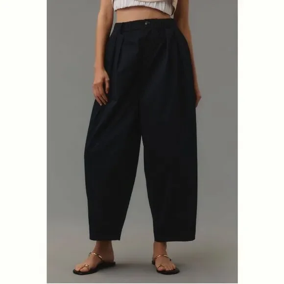 Anthropologie Maeve Curve Poplin Barrel Pants - Picture 2 of 5